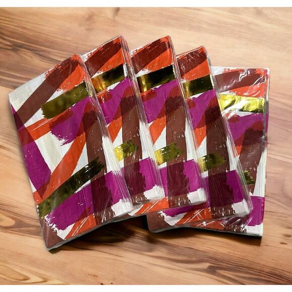 Slant Collections Other - Large Lot of 35 Sealed Packs of Thanksgiving Fall Metallic Dinner Party Napkins
